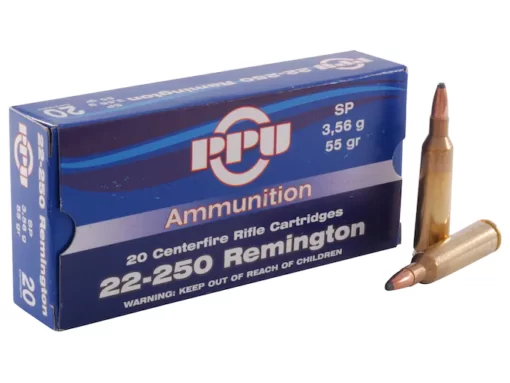Prvi Partizan Ammunition 22-250 Remington 55 Grain Soft Point Box of 20